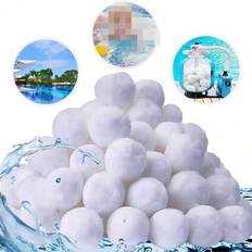 Poolfilterbollar, poolfilterboll för sandfilterpump för ovanmarkspool, återanvändbara filterbollar ersätter poolfiltersand - Vitt (500 g,200 g)
