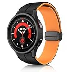 KeeFos Armband kompatibelt med Galaxy Watch 6 Classic (43/47 mm) / Galaxy Watch 6 (40/44 mm), silikonersättningsarmband för Galaxy Watch 5 (40/44 mm) / Galaxy Watch 5 Pro – svart