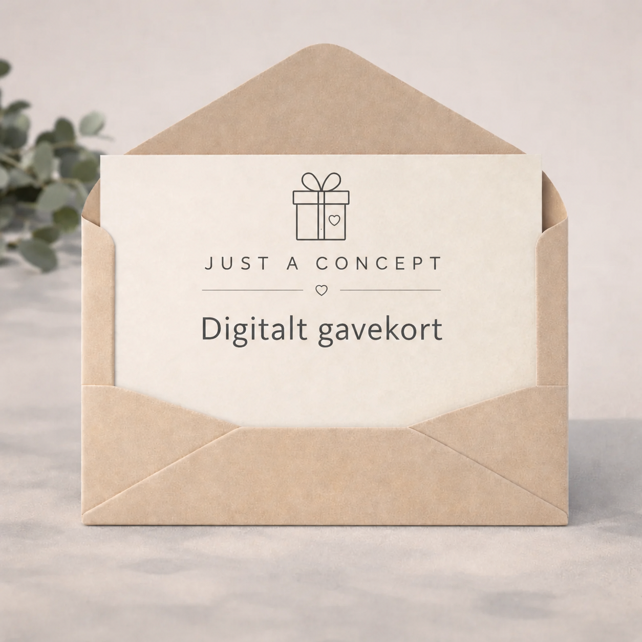 Gavekort til personlige gaver – JUST A CONCEPT - 250 kr