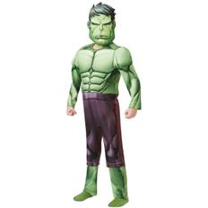 Hulk deluxe 110/116 cl (5-6 år) muskelkostume med maske Hulken Y