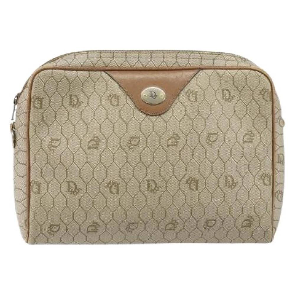 Dior Vintage Pre-owned Vintage honeycomb skuldertaske - Vintage - Dame - Beige - ONE SIZE - Uld