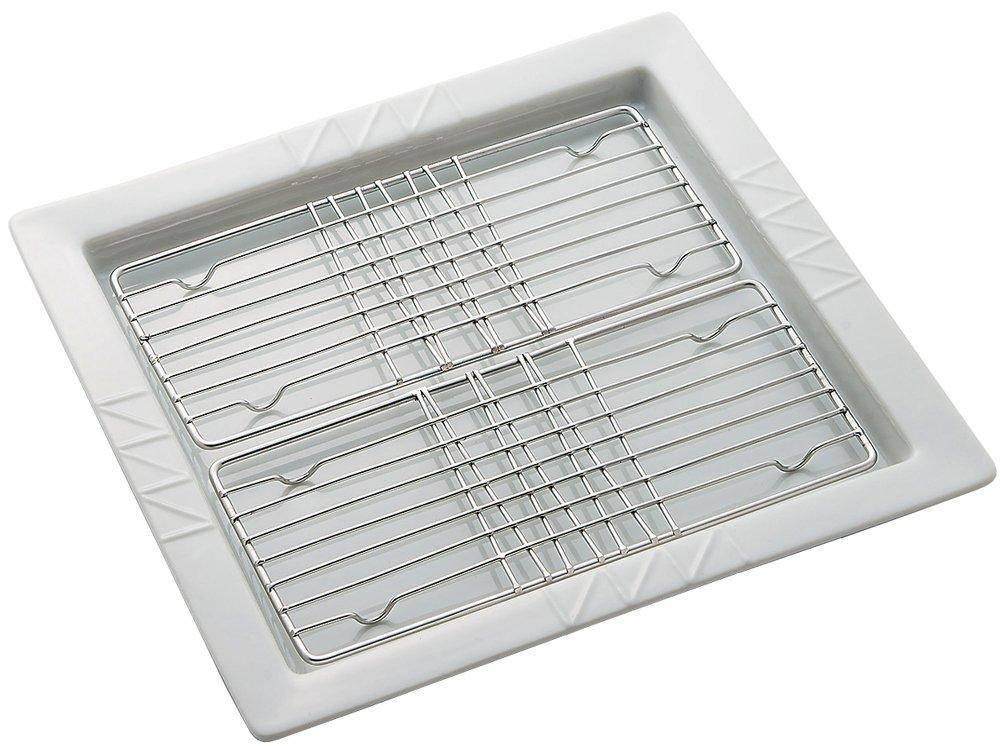 Kuriyama Fyrkantig tallrik, Delad, Vit, NULL, K-1291, 23,5 x 25 x 2 cm