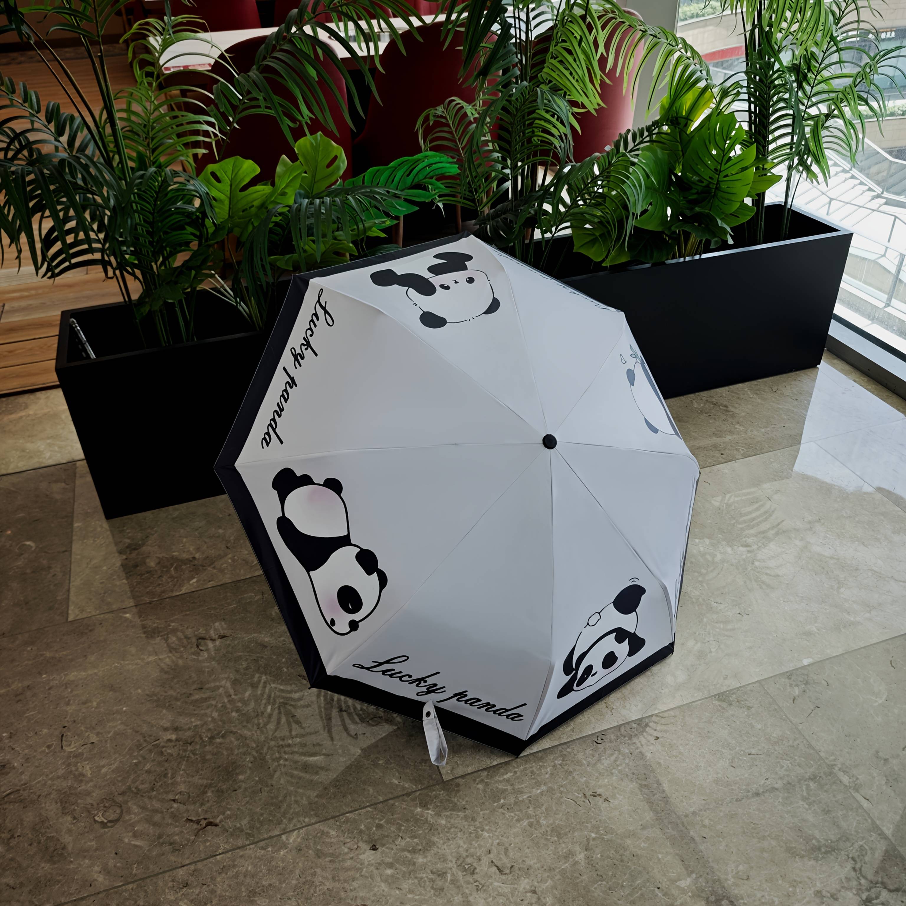 Cute Cartoon Panda Umbrella - 50+ & Foldable Compact Travel Unisex For Daily , (edc), Work, Outdoors