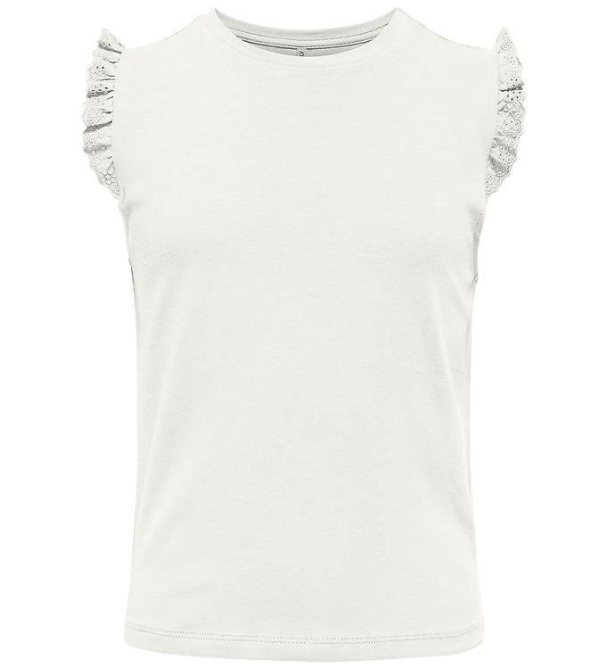 Kids Only Top - Kog30 Aiha - Cloud Dancer - Kids Only - 7-8 år (122-128) - Tanktop