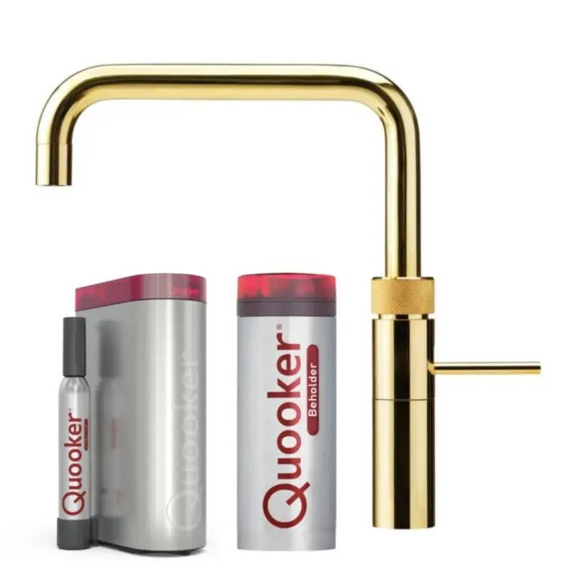 Quooker Fusion Square Guld 5i1, inkl. Pro3 beholder & Cube køler