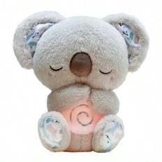 Andande glödande koala plyschdocka - Mjukt animerat gosedjur med milt snarkljud och lysande mage, söt julklapp för pojkar och flickor, interaktiv sens - 1 set (rosa koala,ljusgrå koala)
