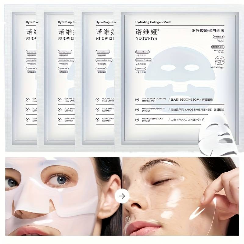 TEMU 4-pack Korean Overnight Collagen Mask: Mask For Deep Hydration, Firming, Glowing - Smallest Molecule Bio-collagen Sleeping Mask For ,