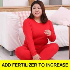 Increase Thermal Underwear Ladies Extra Fat Cotton Thick Pajamas Plus Size Autumn Clothes Long Trousers Suit M