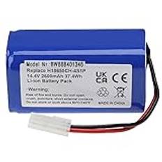 vhbw batteri kompatibel med Xiaomi Robot Vacuum E12, SKV4136GL, Mi Robot Vacuum Mop Essential dammsugare (2 600 mAh, 14,4 V, Li-Ion)