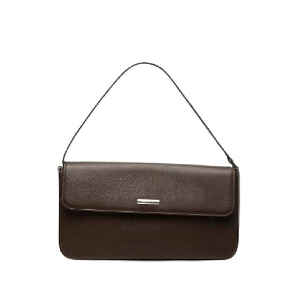 Burberry Vintage Pre-owned Vintage Læder Skuldertaske - Vintage - Dame - Brun - ONE SIZE - Uld