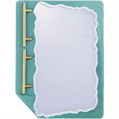 TEMU Extra-large Silicone Tray Mold With Golden Handles & A3 Mat - Resin Casting Kit For Agate Serving Trays And Crafts