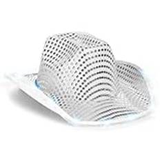 Led västerländsk mössa lampa cowboyhatt blind paljett glitter rolig festhatt för semester maskeraddans fest