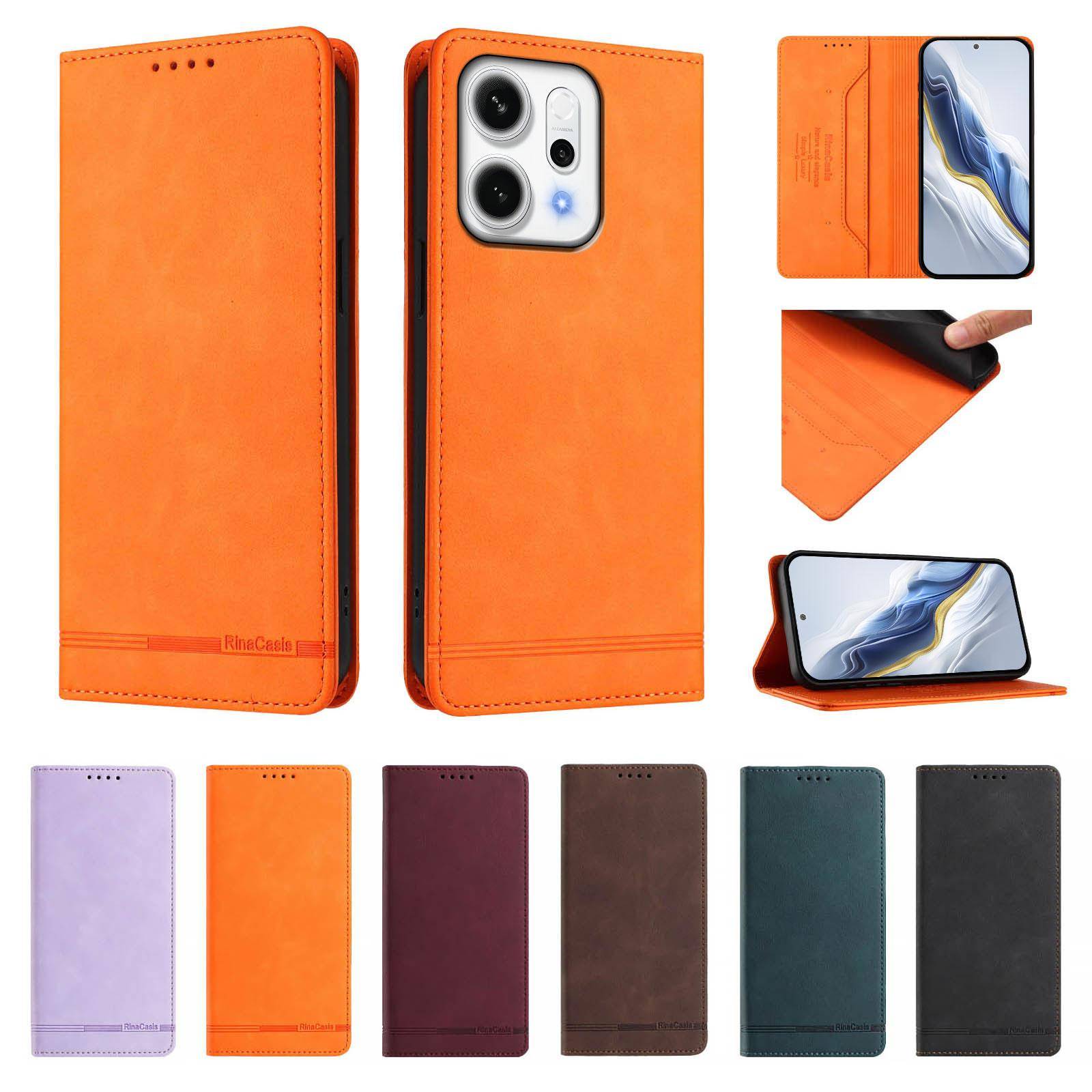 Lyxigt läderfodral för Oppo Reno 14 13 12 11 10 Pro 14F 13F 13FS 13A 12F 12FS 11F Magnetiskt plånboksfodral