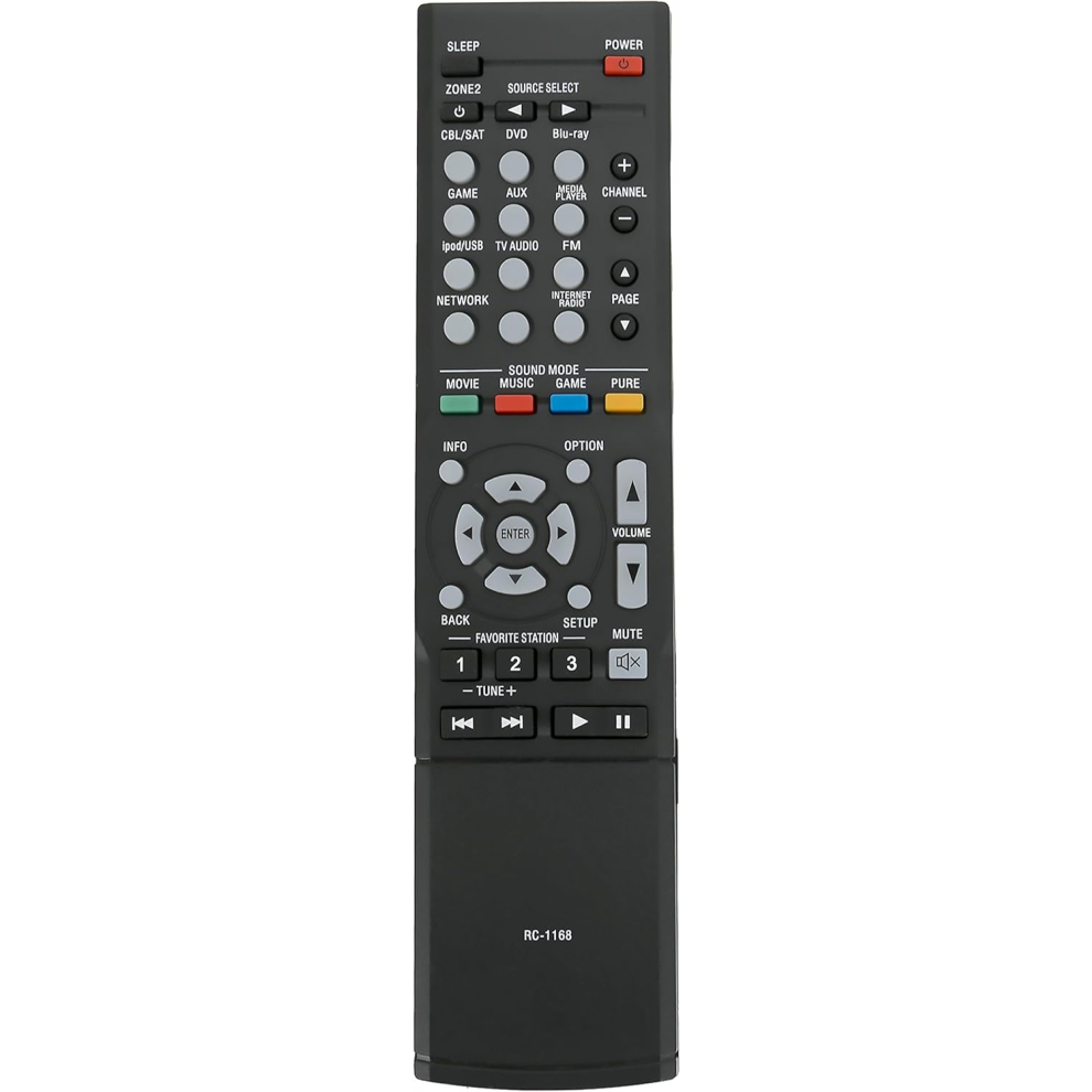 Kompatibel med RC-1168 DENON fjernbetjening til DENON AV-receiver DVD TV AUDIO FM Blu-ray fjernbetjening
