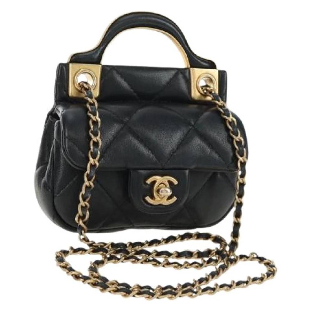 Chanel Vintage Pre-owned Vintage Mini Skuldertaske - Vintage - Dame - Sort - ONE SIZE - Uld