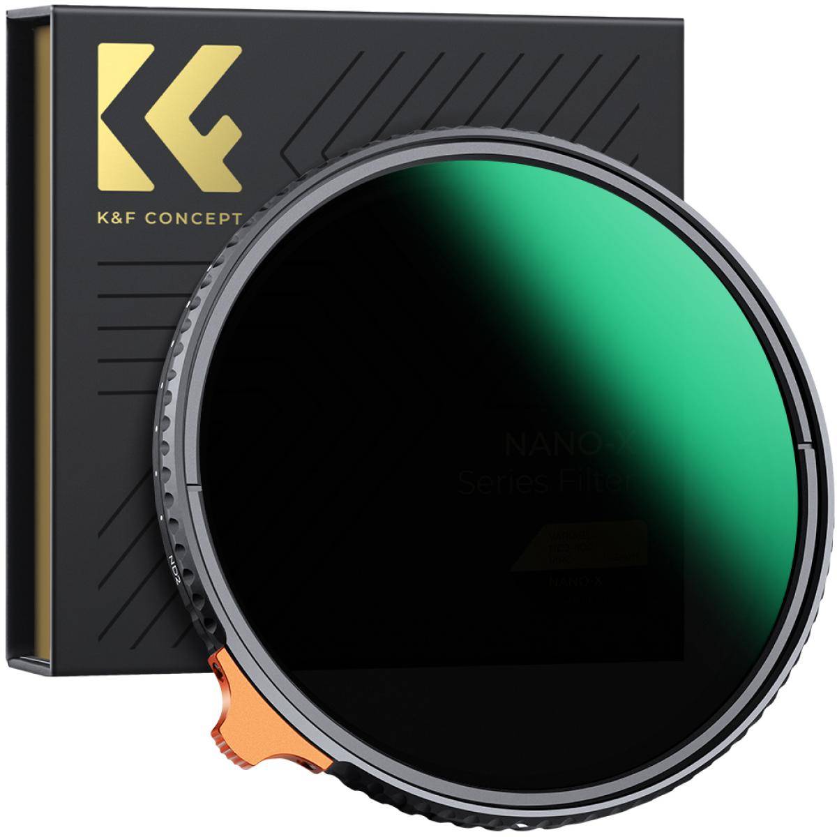 K&F Concept 67mm Variable ND Filter 77mm 82mm ND2 ND400 Ultra-thin Neutral Density Filter NANO-X 49mm 52mm 55mm 58mm 62mm 72mm