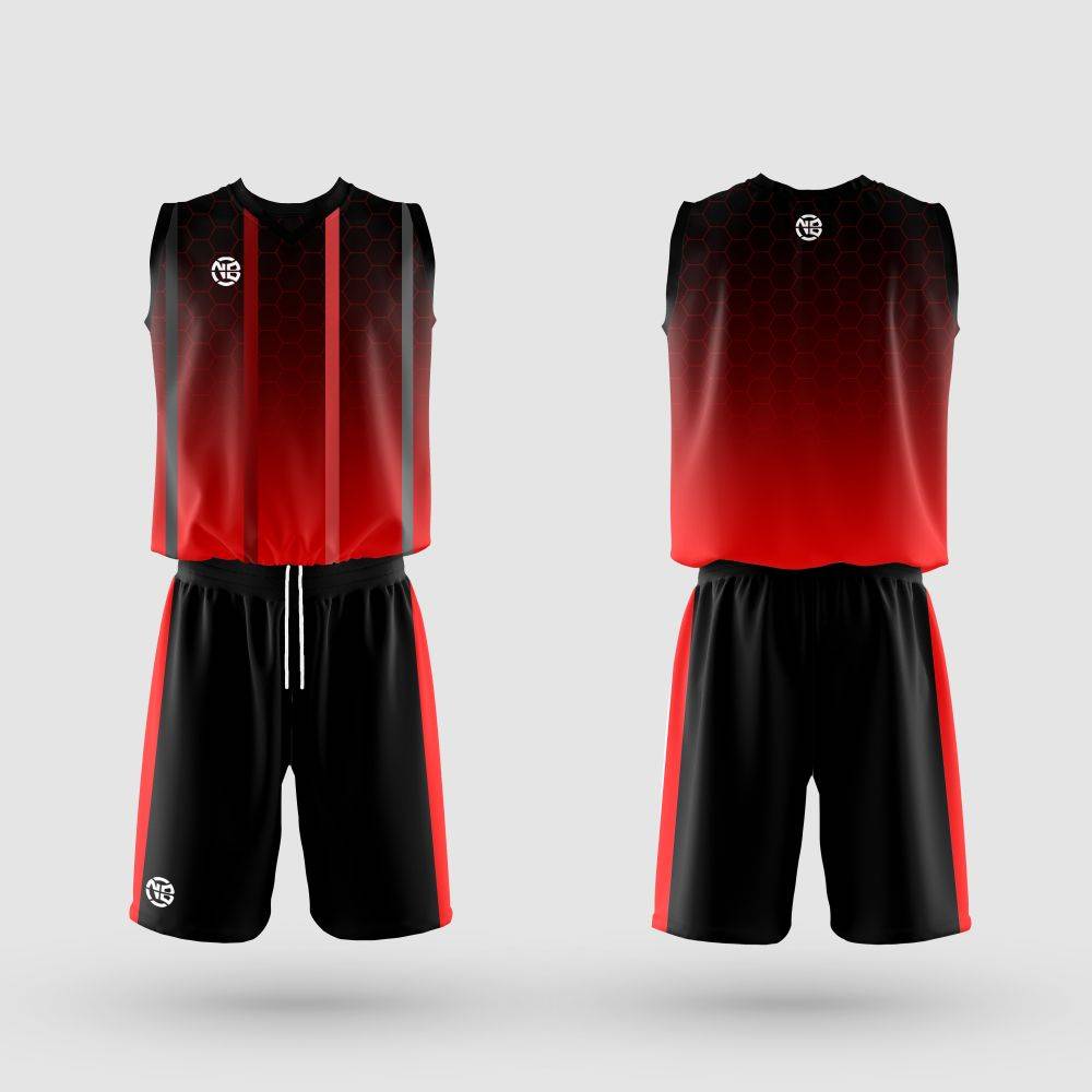 NB Basketball Sæt "Berlin" Sort/Rød.