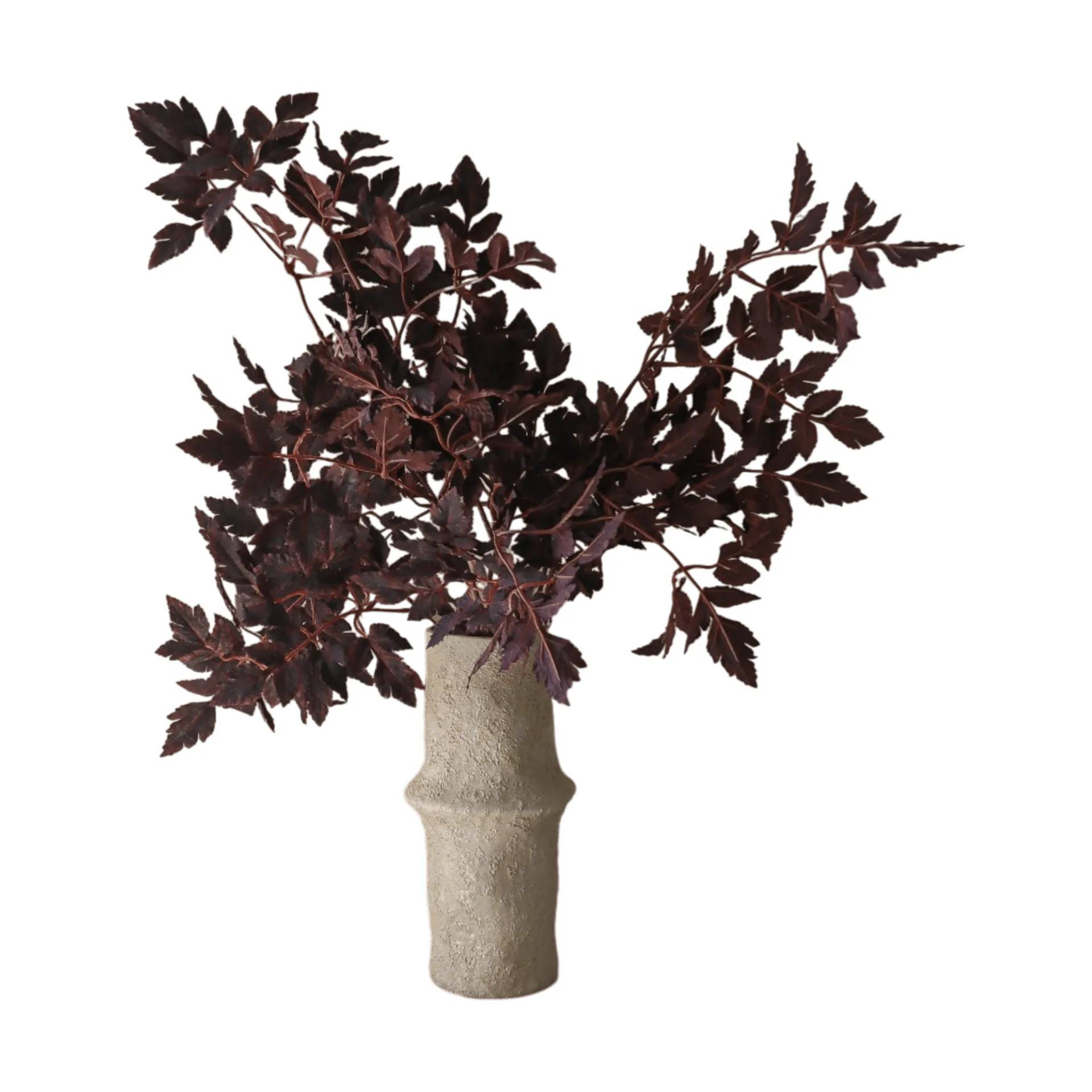 Botané Burgundy Plum Leaves konstgjord bukett 85 cm, 4 st