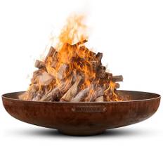 Moodz Fire Bowl 120 cm - Eldskålar för trädgården - Eldstad utomhus & eldfat - Eldskål med valfritt grillgaller av högkvalitativt cortenstål - Eldkorg för trädgården - 120x120x22cm