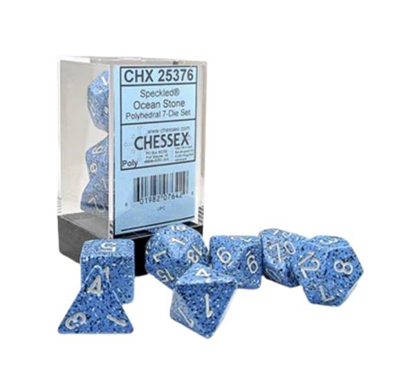Dice - Terningesæt - 7 terninger - Speckled Polyhedral: Ocean Stone - Chessex Lab