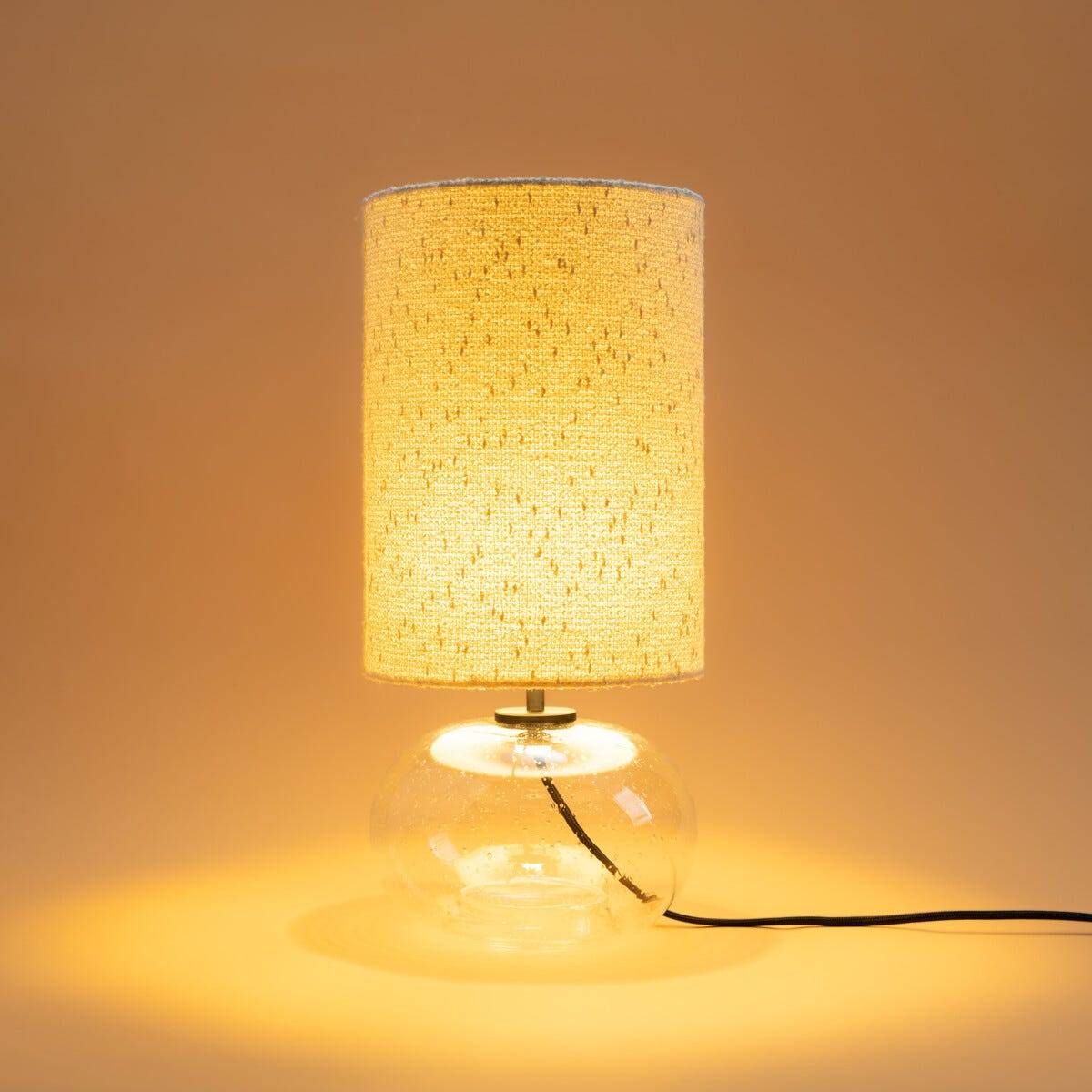 Northlight Leila bordslampa linne och glas, 46 cm