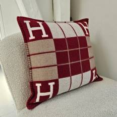 Hermès Avalon Pillow, Ecru/Rouge H