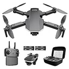 Tech rc Drönare med 1080P HD-kamera, vikbar drönare för utomhusbruk Quadcopter, optiskt flöde, gesterfoton, 25 flyggruvor med 2 uppladdningsbara batterier och bärväska