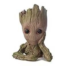 BATTERUI Baby Groot trädformad blomkruka, pennhållare, anime-figur, leksak, modellsamling för anime-fans