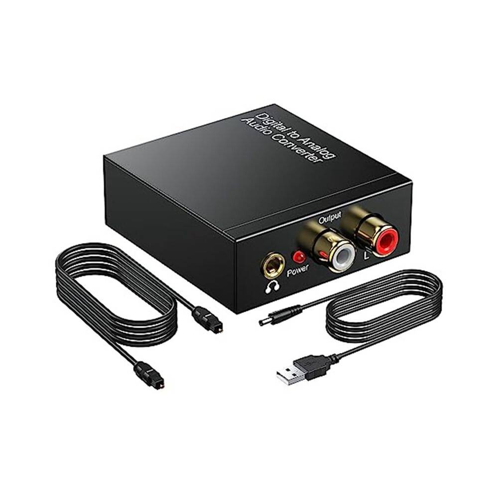DAC 192KHz Digital to Analog Audio Converter, Toslink Optical to 3.5mm Adapter for PS 4 HD DVD Home Theater System