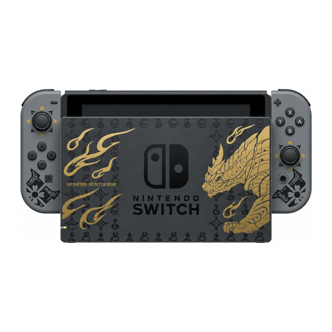 Brugt Nintendo Switch V2 | Special Edition | Monster Hunter Rise | Grå | Som ny stand