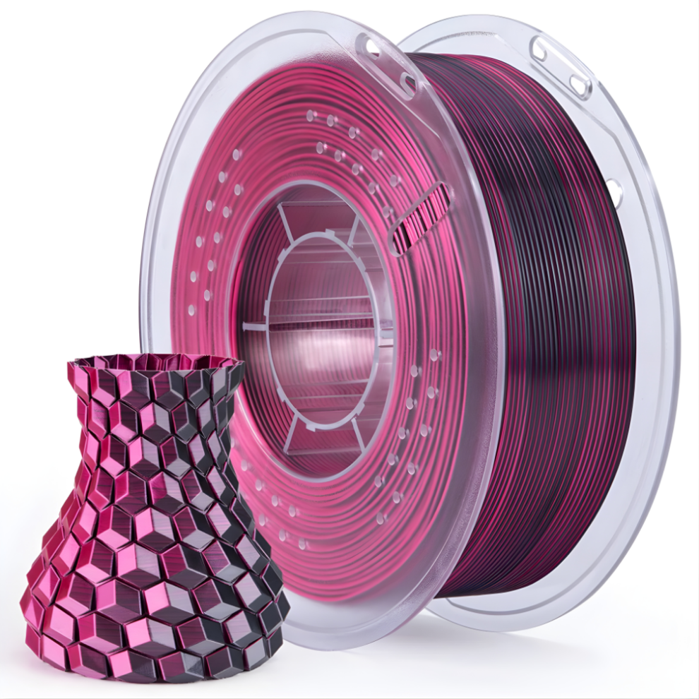 Elegoo PLA Silke Sort Rød filament 1kg