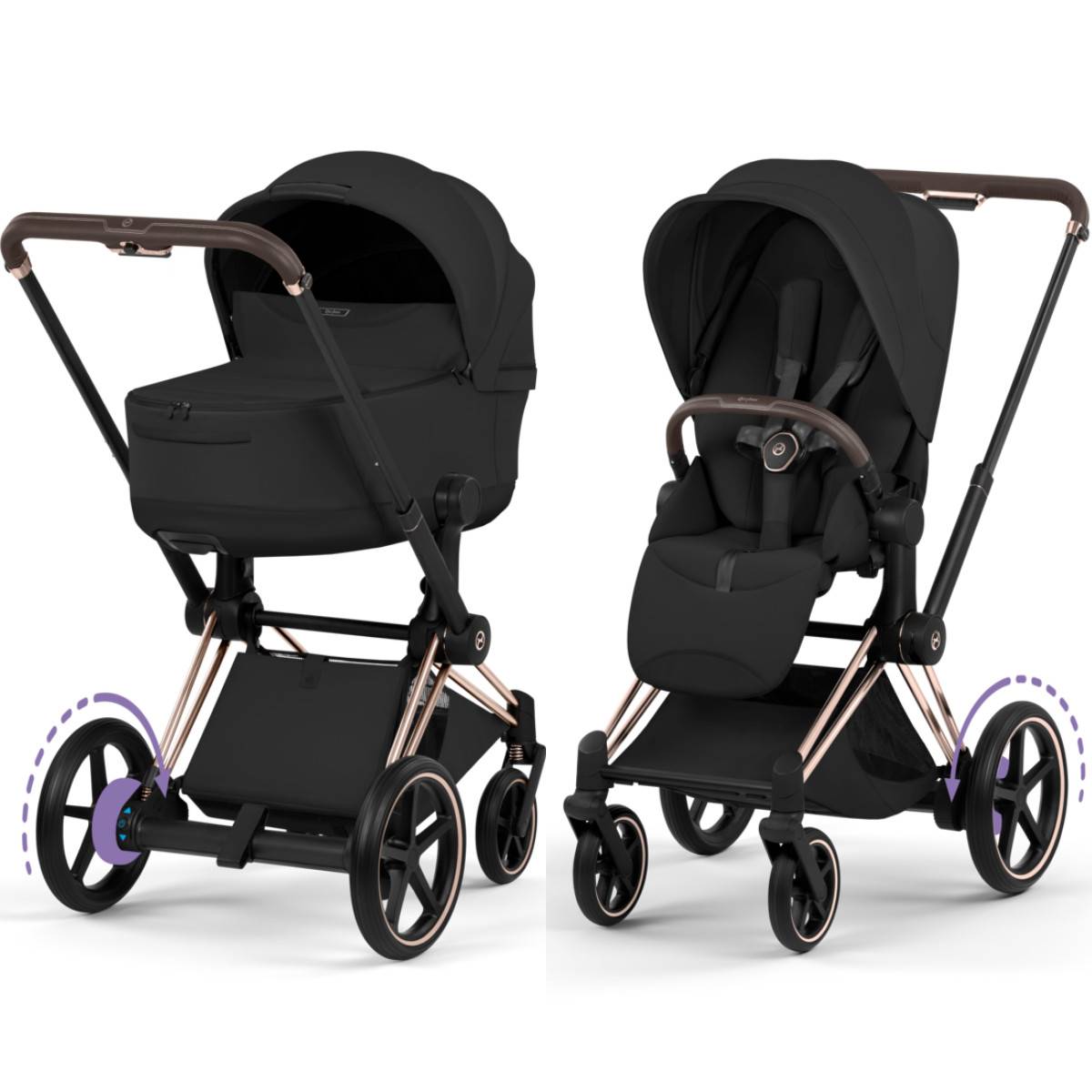 Cybex E-Priam 5 Style Kombikinderwagen | Second Chance - Rosegold