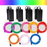 Mioke EL tråd 8 färger x 3 m ljus neon batteridriven elektroluminescerande med 3 lägen för halloween julfest gör-det-själv dekoration