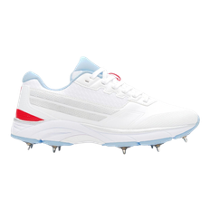 Gray Nicolls Velocity 5.5 Spike Cricket Shoe - Junior - White/Sky / 4