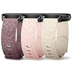 Wizvv Leopard Engraving Bracelet Compatible for för Garmin Venu 2S/Vivoactive 4S/Venu 3S/Forerunner 265S, för Garmin Venu/Venu Sq/Forerunner 55/Vivoactive 5, för Garmin Venu 2/3/Vivoactive 4