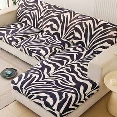 1pc Printed Stretch Sofa Seat Cushion Cover, L-Shaped Sofa Cover, Separate Sofa Backrest Cover, Furniture Protector, Stretch Sofa Cushion Cover - Black and White - Single Seat,2 Seater,3 Seater,4 Seater,Sofa Back Covers,L-shaped