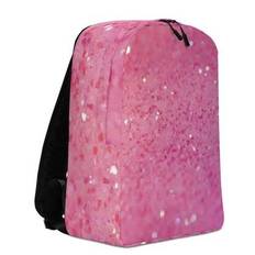 ROSA GLITTER TRYCK Minimalistisk ryggsäck, Vitt, One Size, minimalist