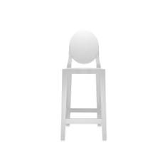 Kartell - One More Stool Oval Back Rest H.65 cm Glossy White - Barstole og bartaburetter - Philippe Starck - Hvid - Plast