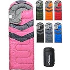 MalloMe Sovsäck Vuxen och Barn - Sovsäckar för Vuxna Ultralatt vattentät - Camping Sovsack lätt Varm 3-4 Säsong Sommar Höst Vinter Vår - Kompakt Sleeping Bag och Liten för Resan, Stora för komfort