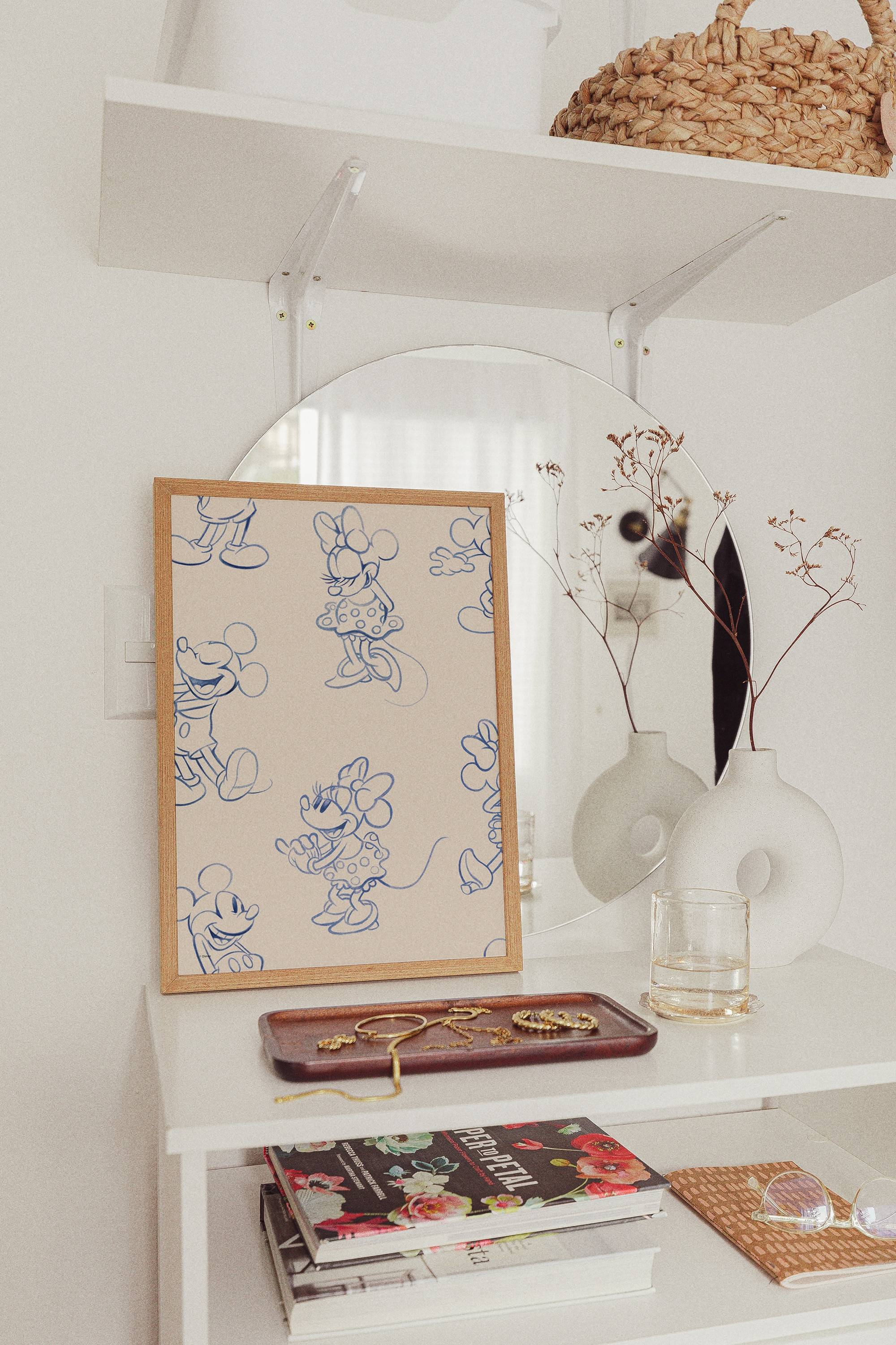 Flerfärgad Disney - Mickey And Minnie - Classic Sketches - Size: 30x40 - H&M (30x40)