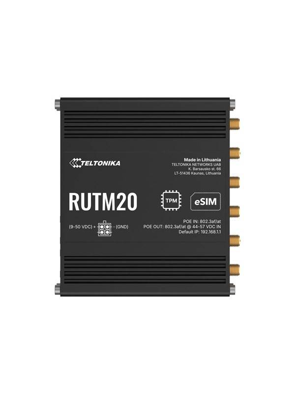 Teltonika RUTM20 - wireless router - WWAN - Wi-Fi 5 LTE - 5G 4G 3G - DIN rail mountable surface-mountable wall-mountable - Wireless router 802.11a/b/g/n/Wi-Fi 5 Wave 2
