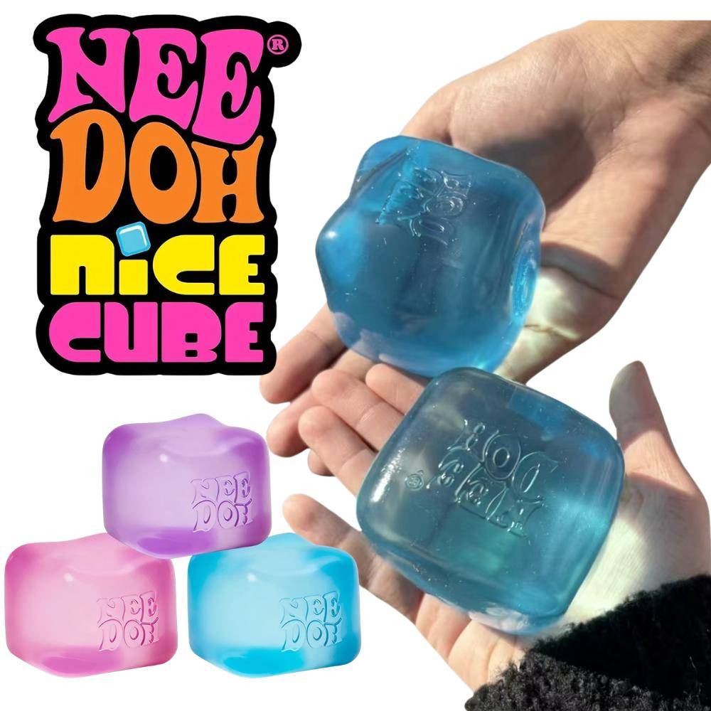 Schylling Needoh Nice Cube Sensorisk Fidget Cube Stresslindring Mjuk Kub Anti-Ångest Klämbar Objekt För Fokus ADHD-Befolkningen