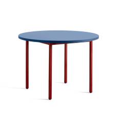 HAY - Two-Colour Table Round 105 Blue / Maroon Red - Spiseborde - Muller Van Severen - RØD - MDF/Metal