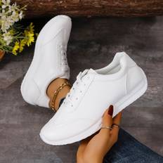 TEMU Women' Color Casual Sneakers, Lace Up Platform Soft Shoes, Non-slip Running Trainers