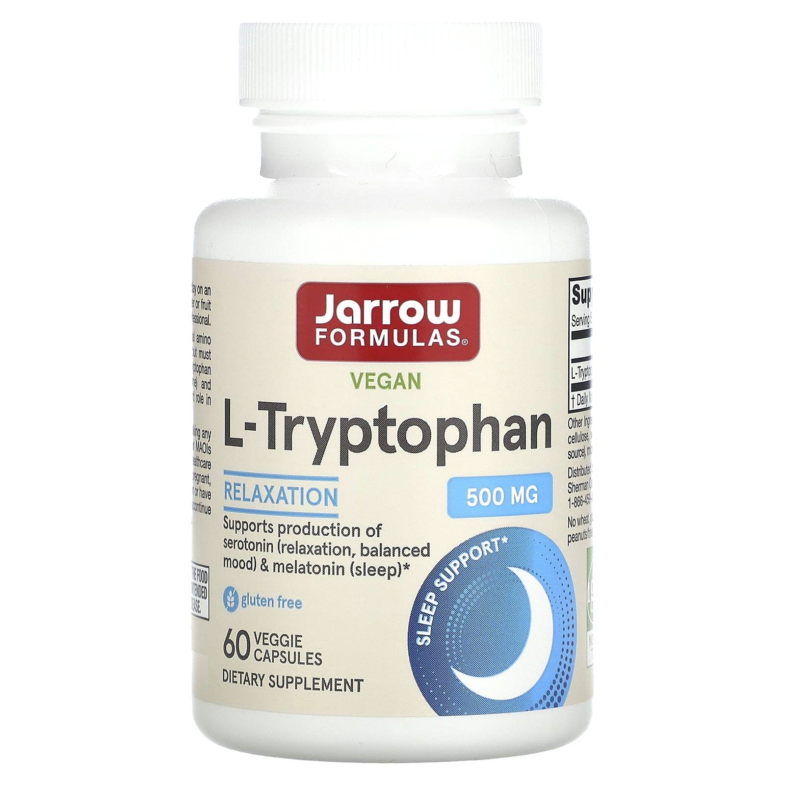 Jarrow Formulas, L-Tryptofan, 500 mg, 60 tabletter