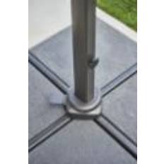 Cane-line Outdoor Hyde Luxe Tilt Parasol 300x300 cm - Light Grey inkl. Hyde Luxe Parasolfod Flise 50x50 cm 4 stk. - Grå Beton