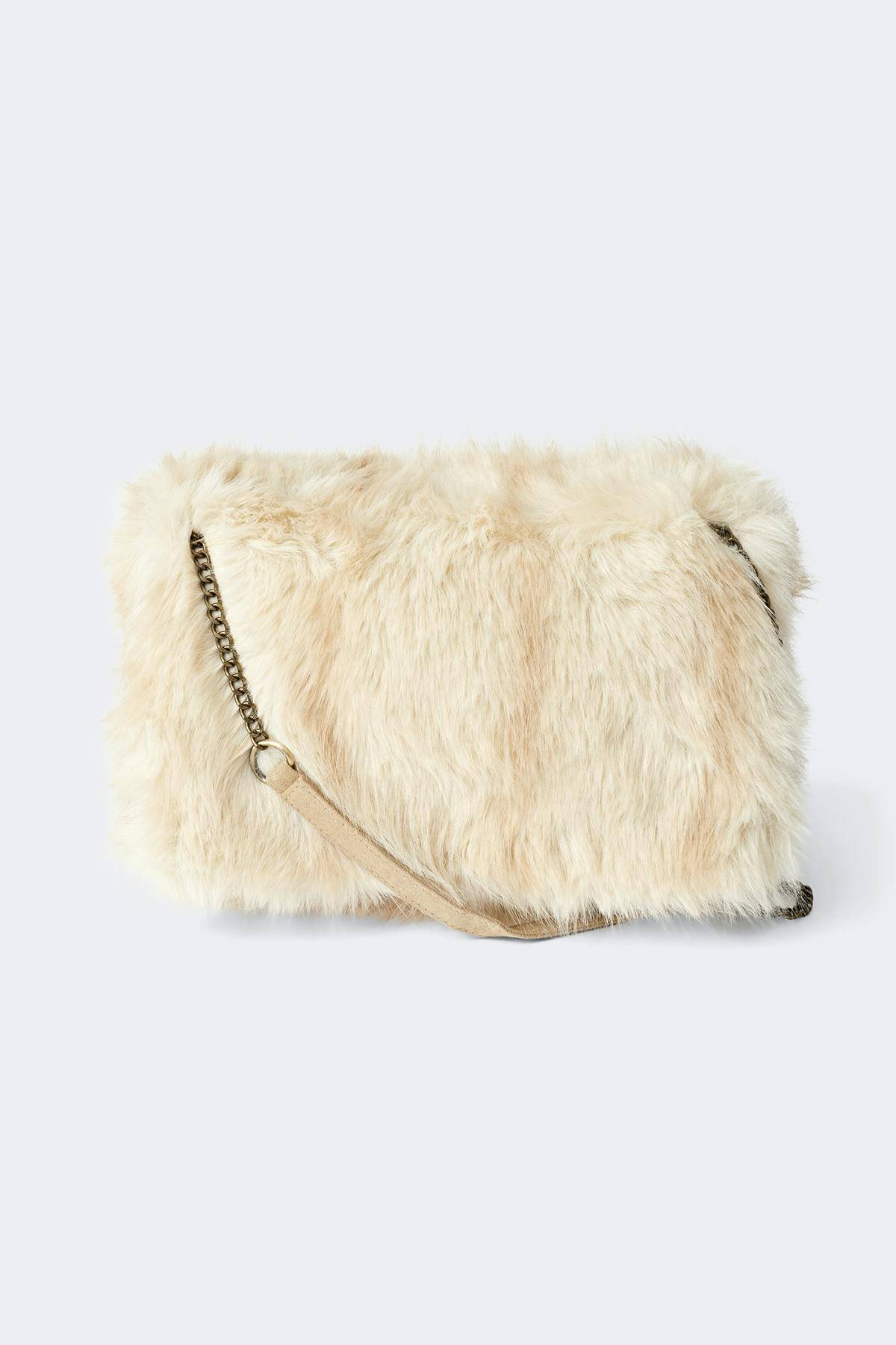 Gina Tricot-Faux fur chain bag-håndtasker-Hvid-ONESIZE-Dame