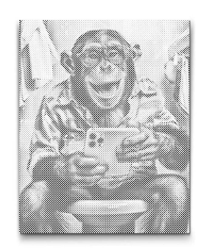 TOALETTKONST MED HUMOR | PRICKMÅLNING - 30x40 cm / Duk - Utan ram / Blå
