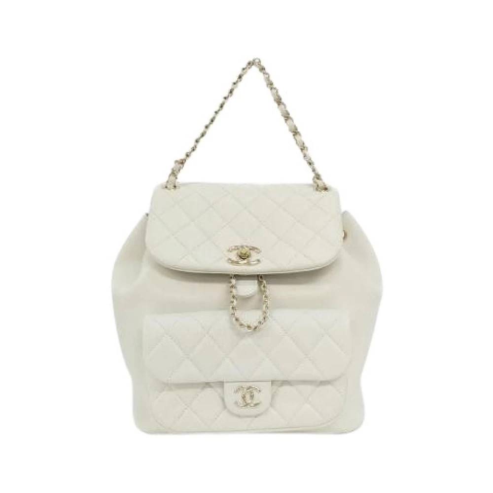 Chanel Vintage Pre-owned Calf Backpack - Vintage - Dame - Hvid - ONE SIZE - Uld