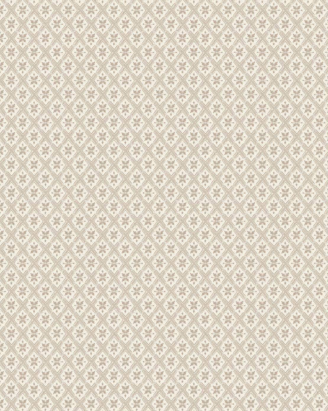 Lim & Handtryck Tapet - Mölletorp beige/hvid